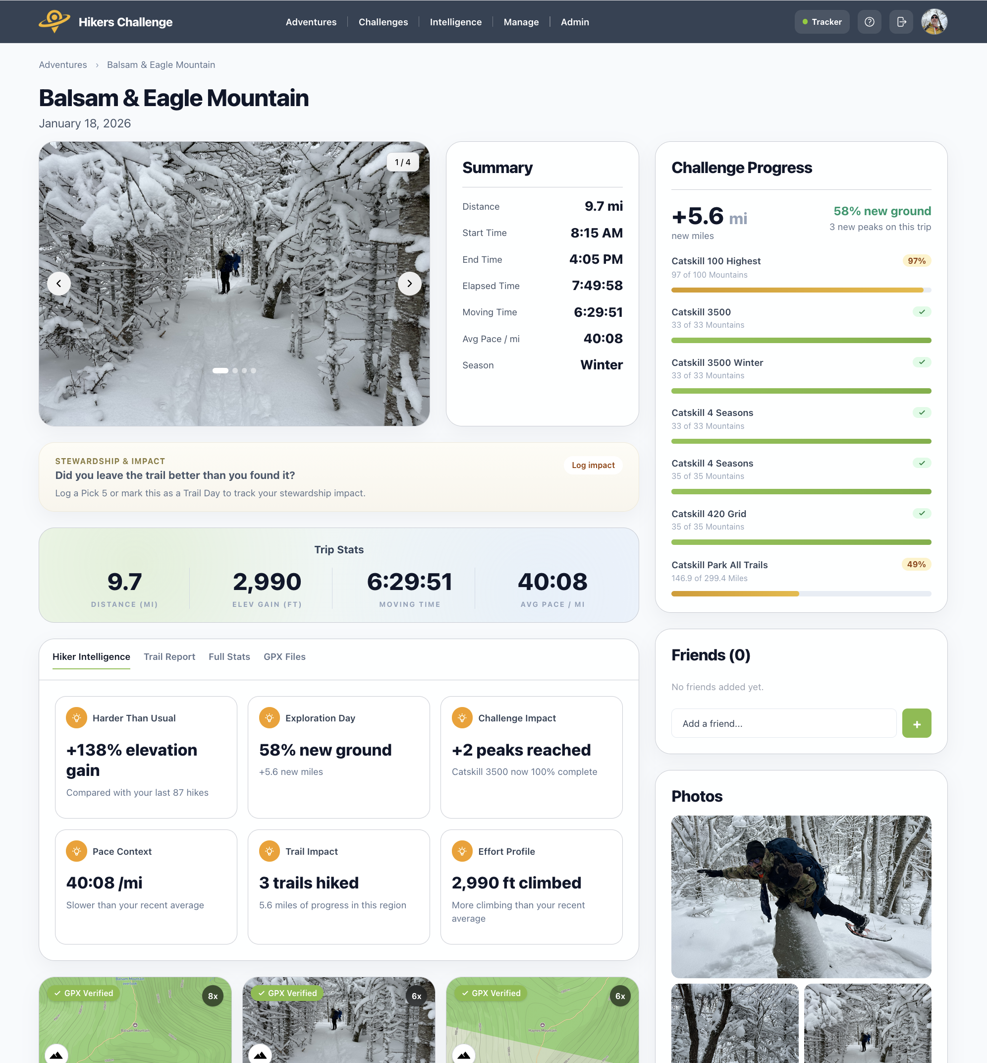 Tracker recording stats